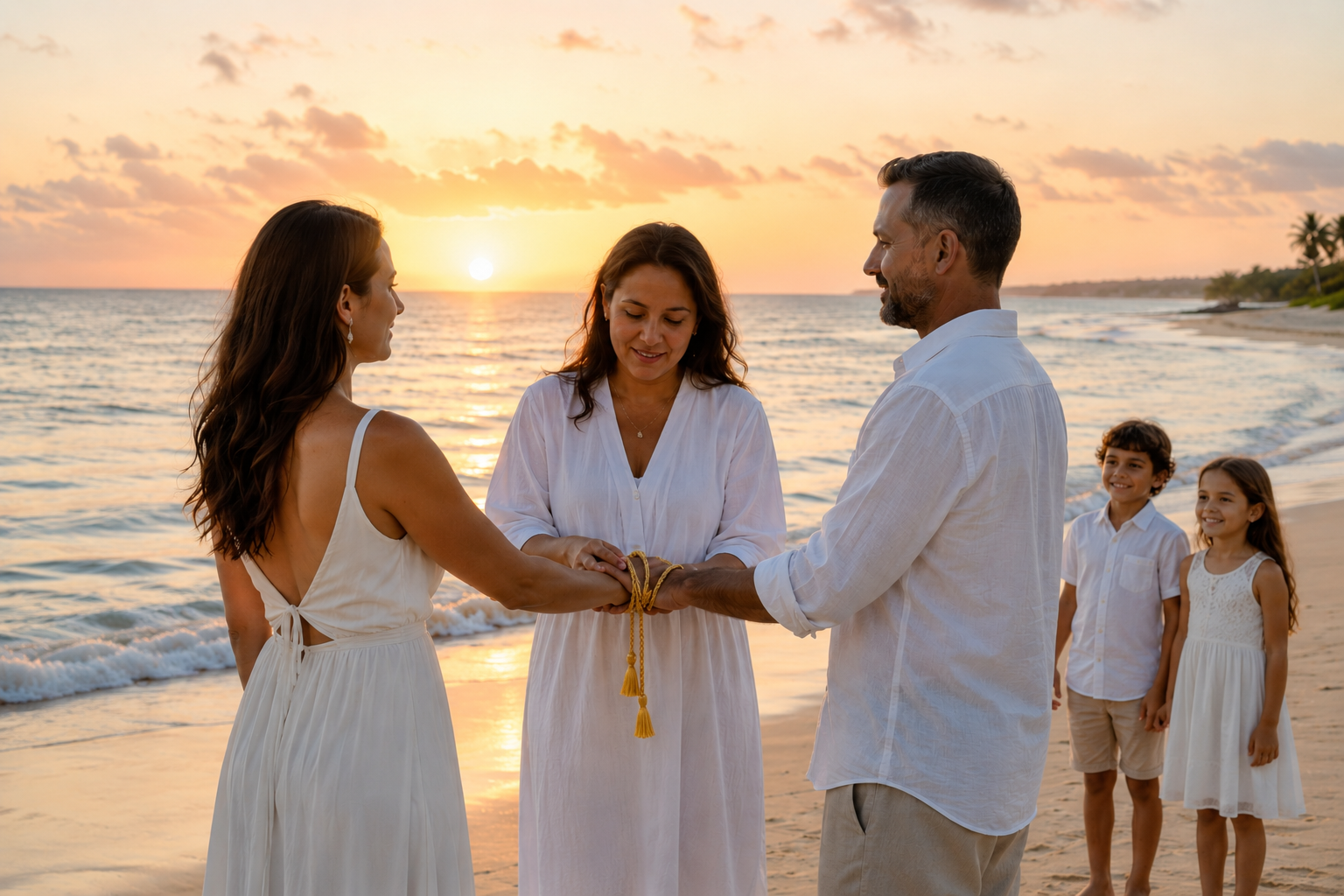 The Simple Promise sunrise vow renewal ceremony on a quiet Tulum beach